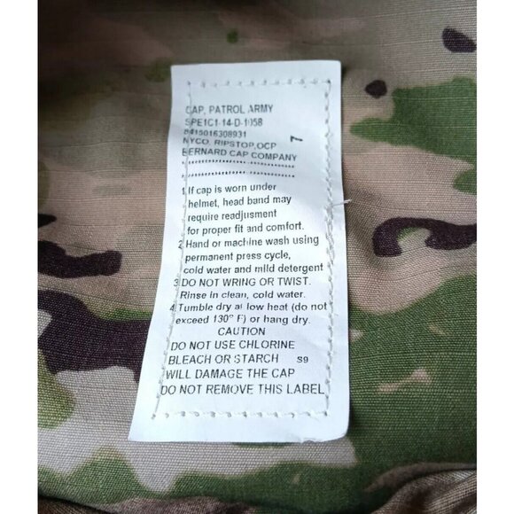 US Army Patrol Camo Cap Mens Size 7 Fitted Cap Hat - Picture 7 of 12